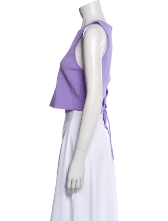 Alice + Olivia Crew Neck Sleeveless Crop Top