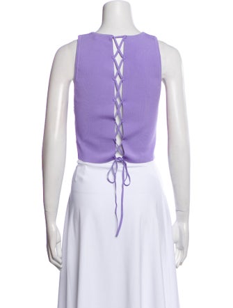 Alice + Olivia Crew Neck Sleeveless Crop Top