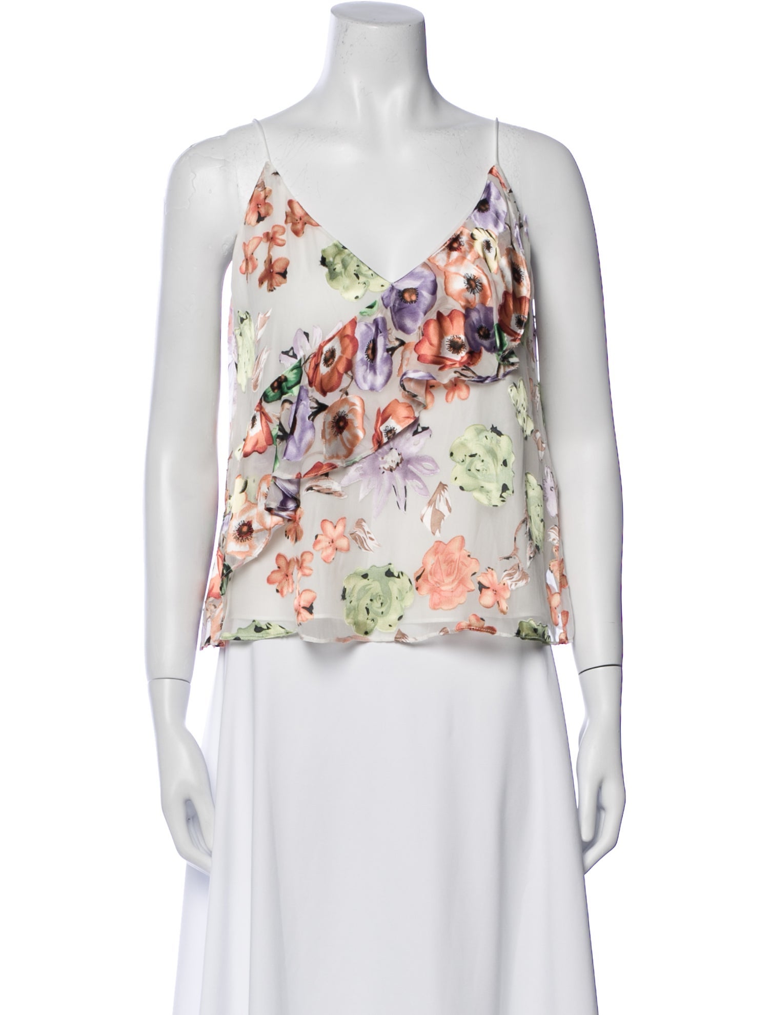 Alice + Olivia Floral Print V-Neck Top