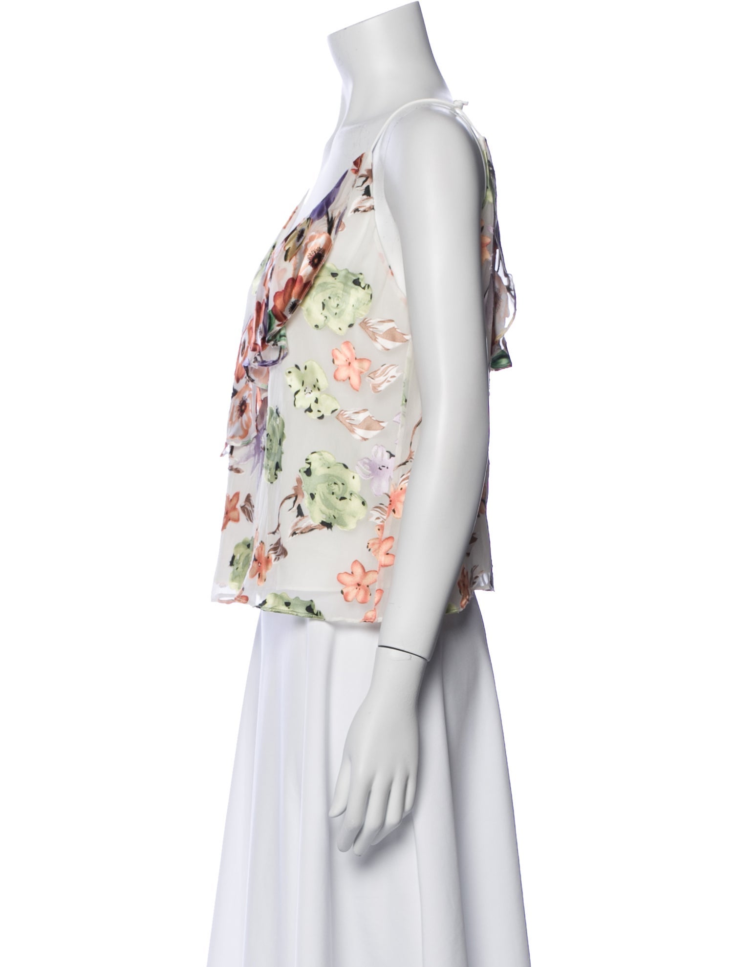 Alice + Olivia Floral Print V-Neck Top
