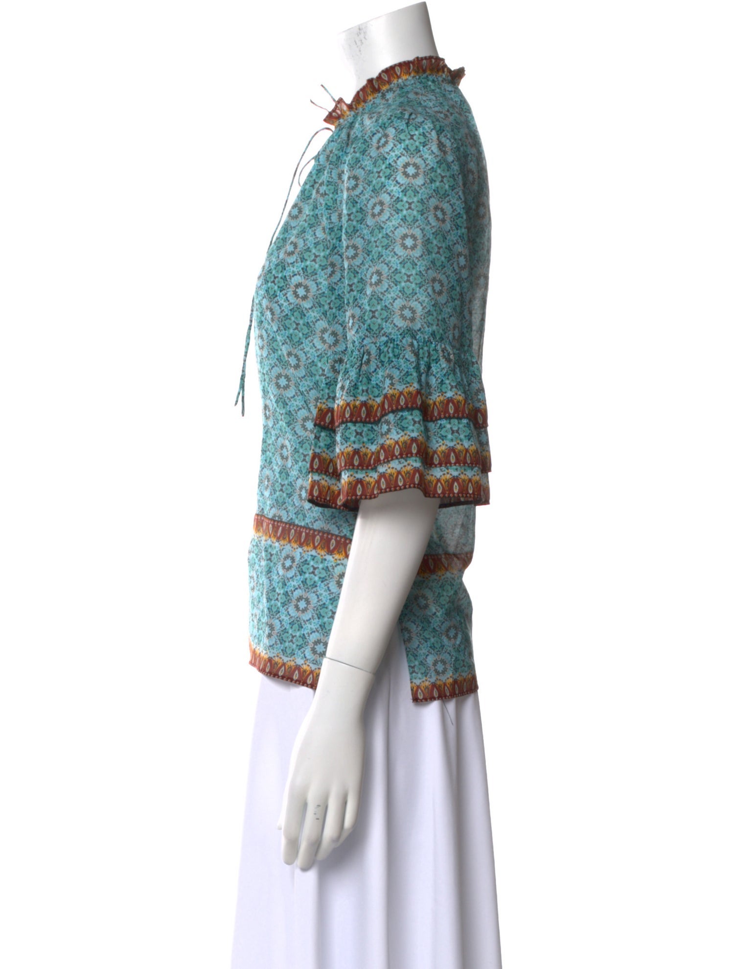 Alice + Olivia Paisley Print Mock Neck Tunic