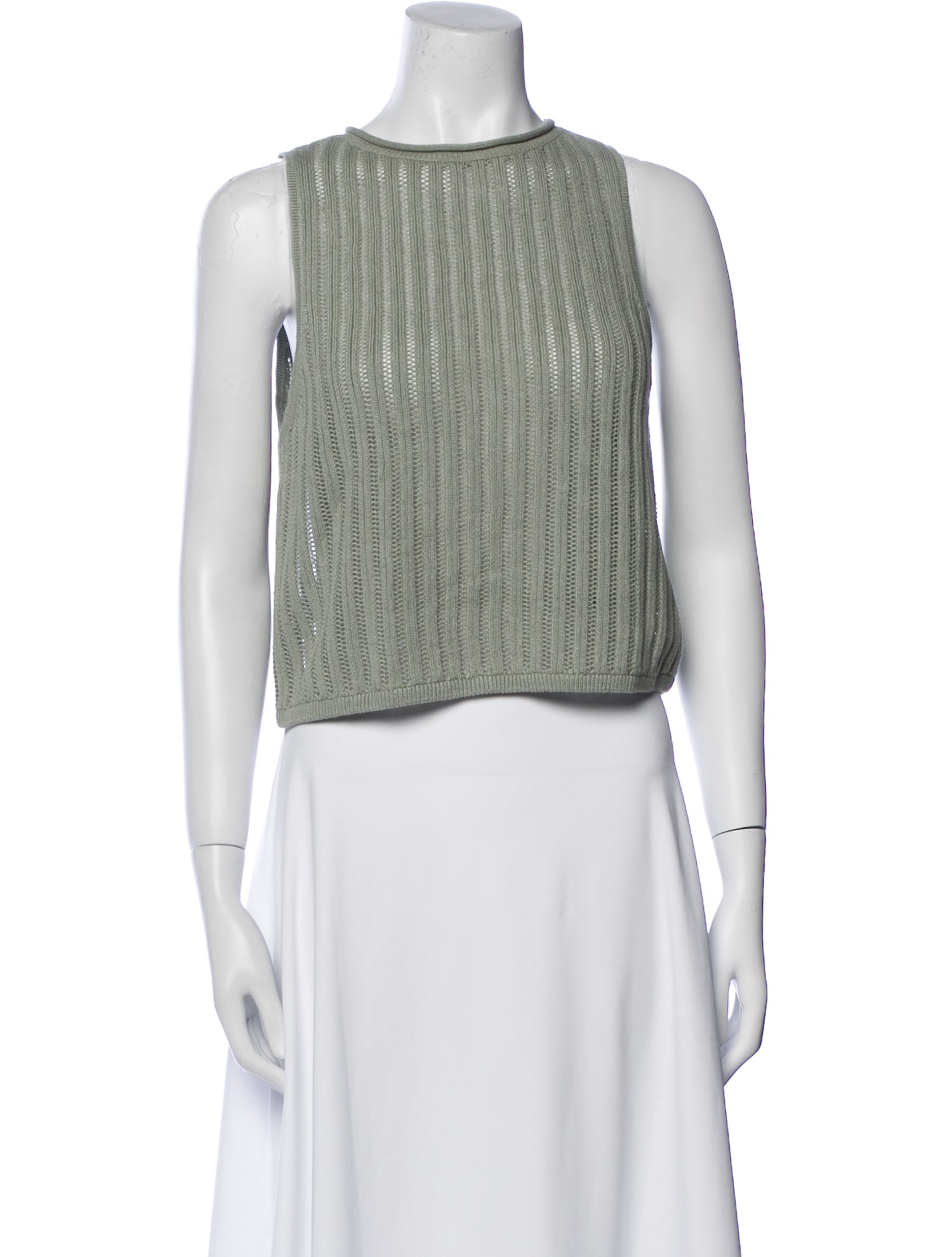 Alice + Olivia Crew Neck Sleeveless Crop Top