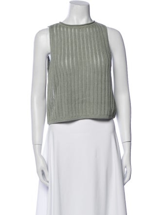 Alice + Olivia Crew Neck Sleeveless Crop Top