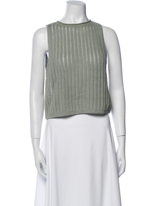 Alice + Olivia Crew Neck Sleeveless Crop Top