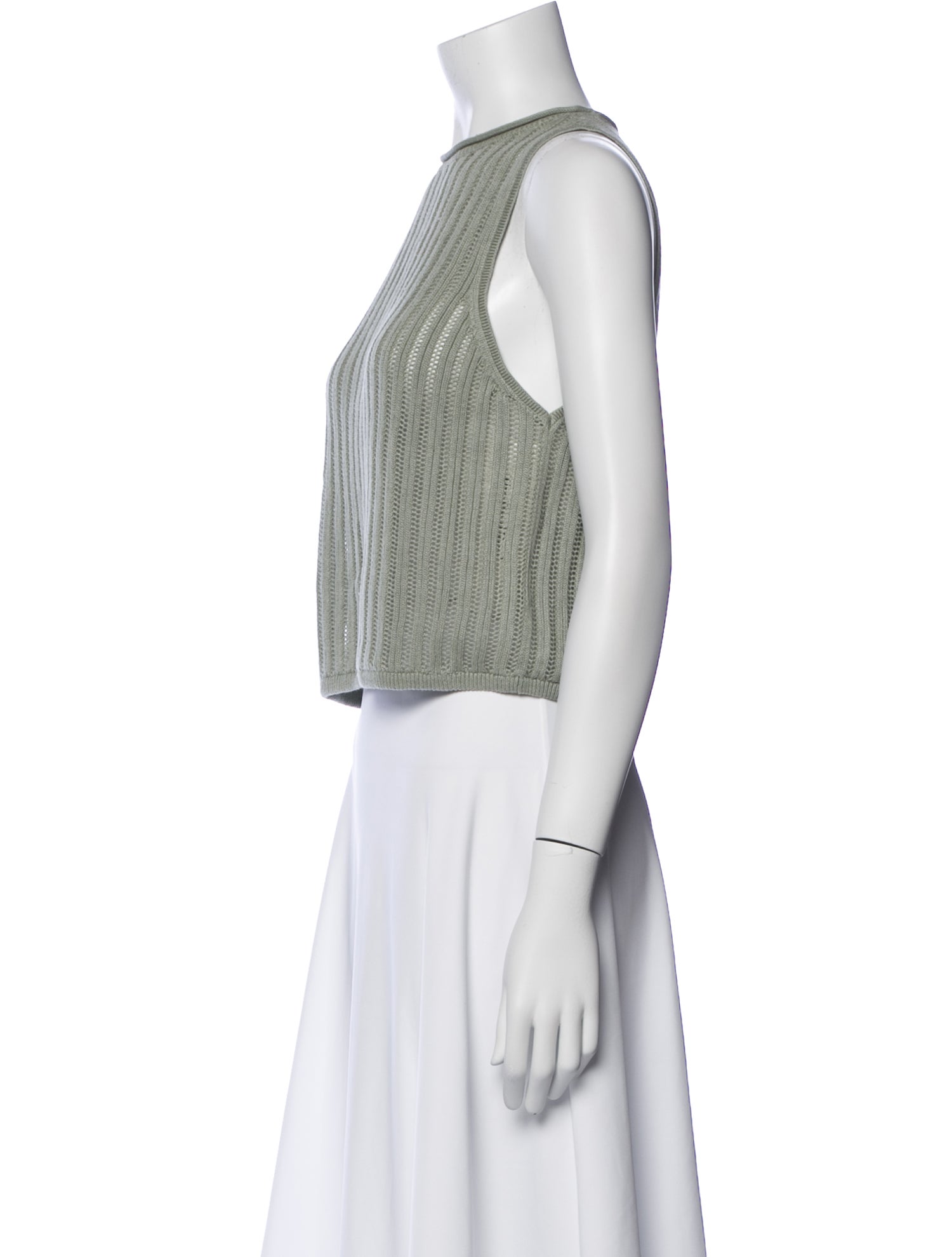 Alice + Olivia Crew Neck Sleeveless Crop Top