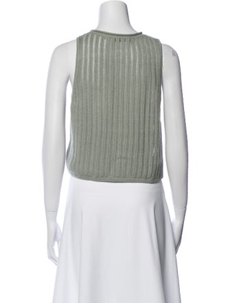 Alice + Olivia Crew Neck Sleeveless Crop Top