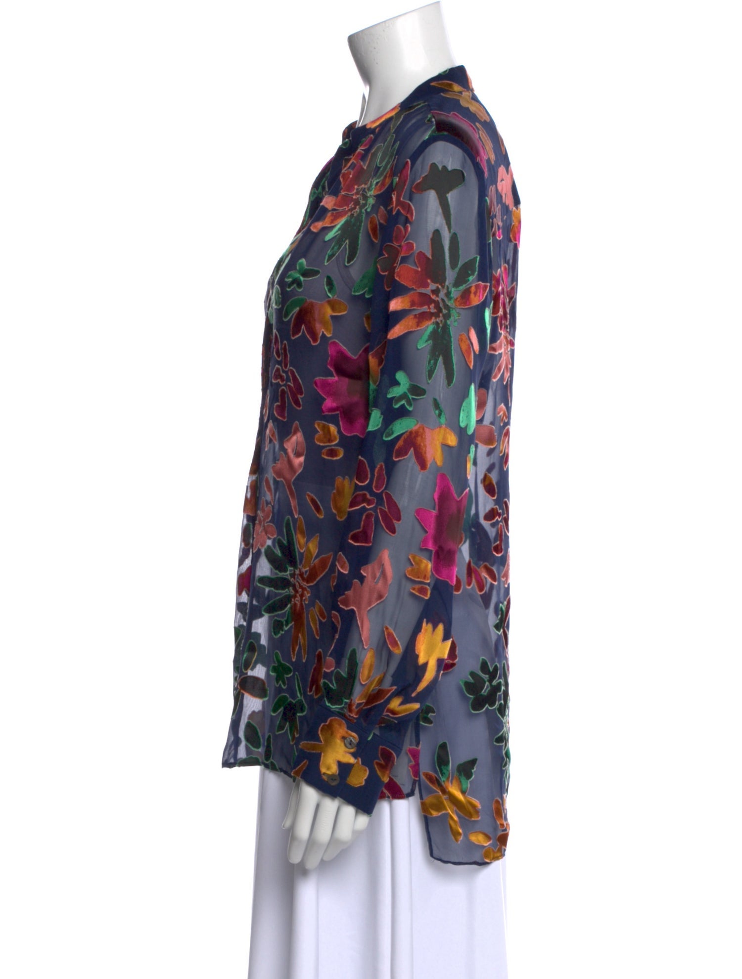 Alice + Olivia Floral Print V-Neck Blouse