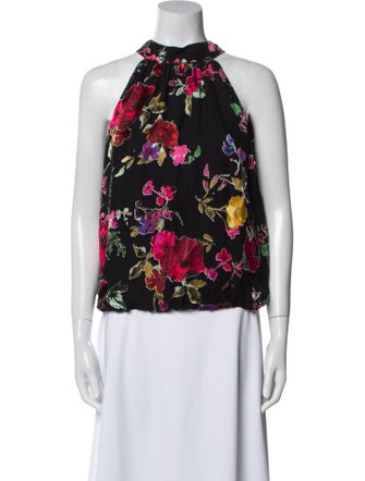 Alice + Olivia Floral Print Halterneck Blouse