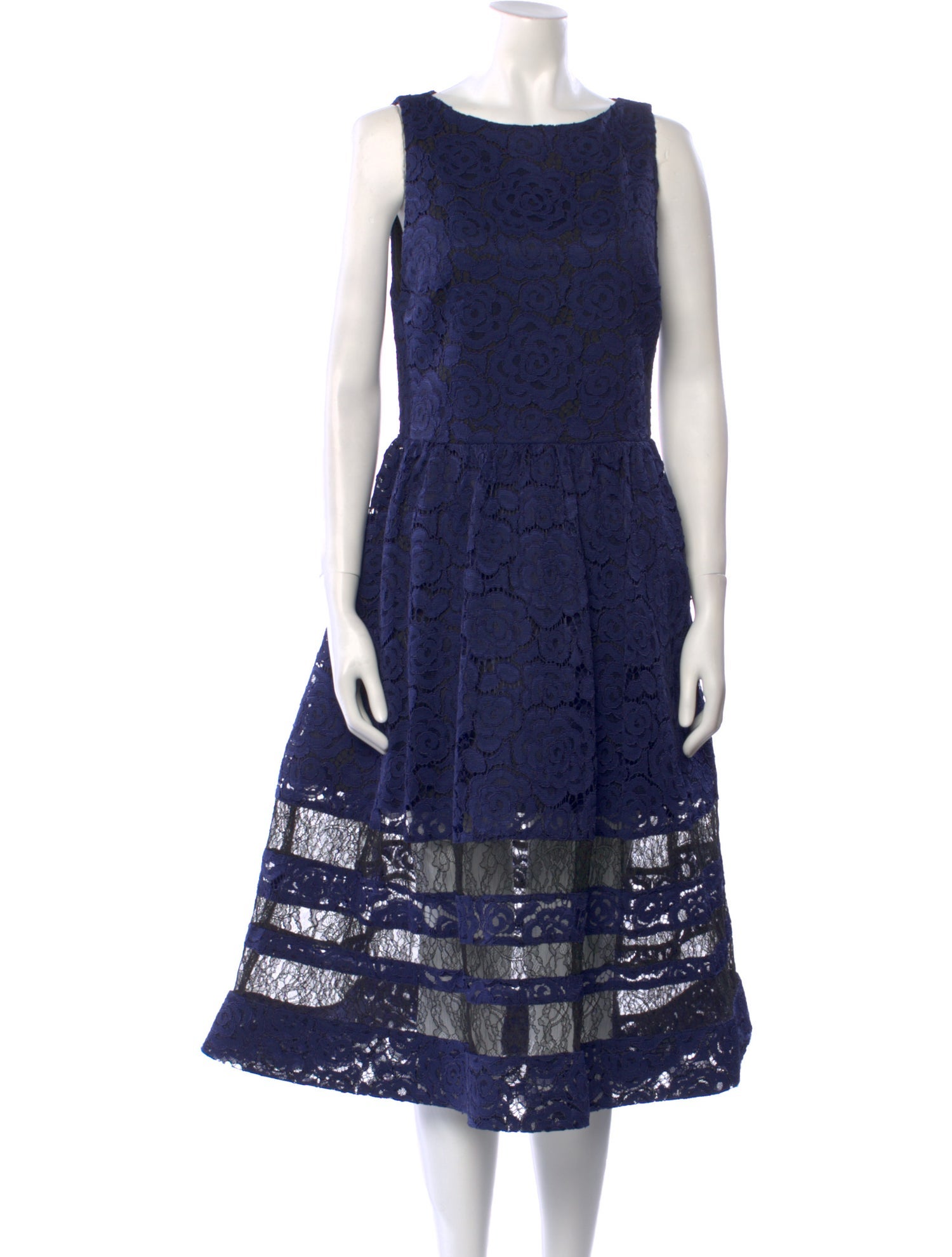 Alice + Olivia Lace Pattern Midi Length Dress