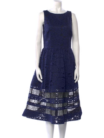 Alice + Olivia Lace Pattern Midi Length Dress