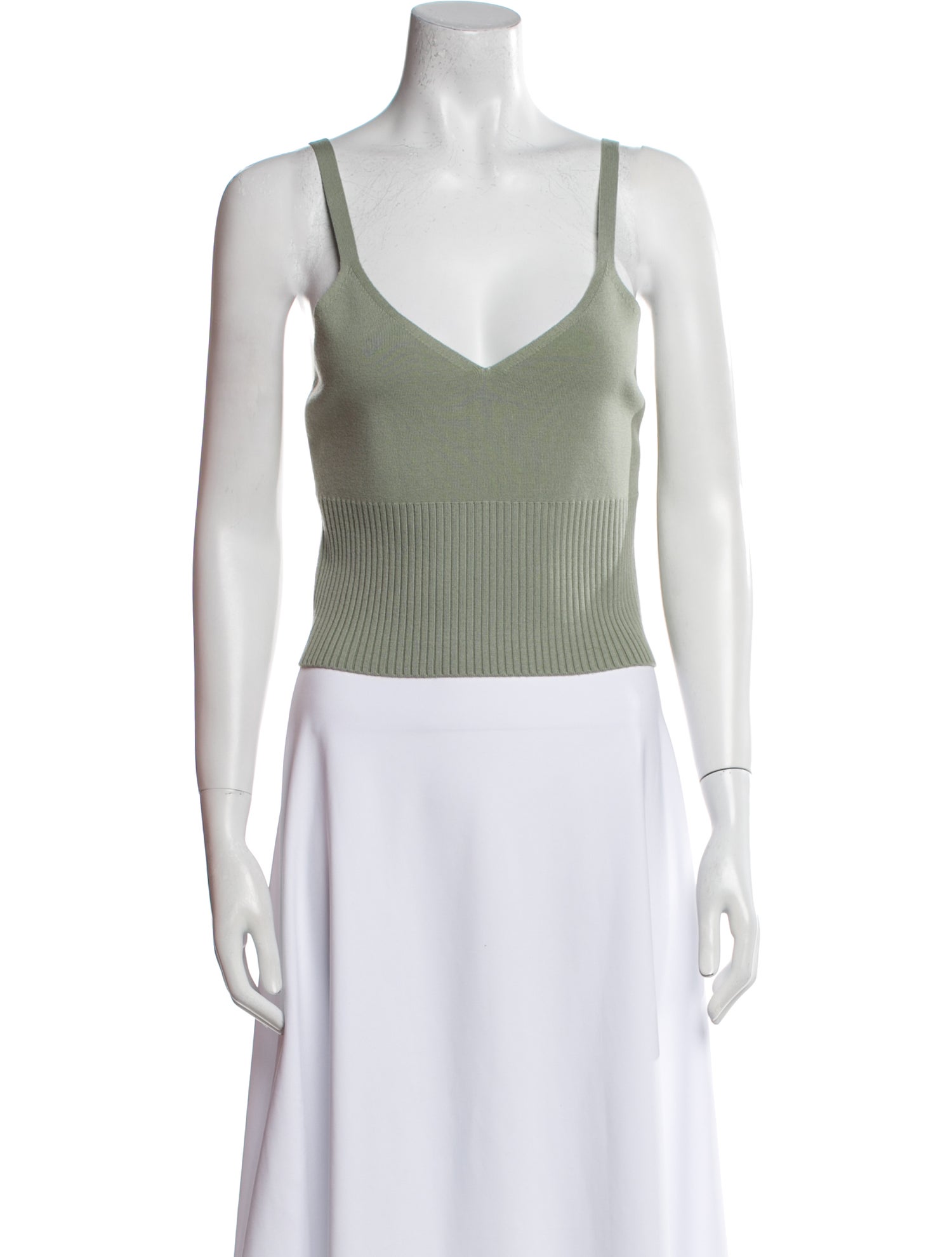 Alice + Olivia Wool V-Neck Crop Top