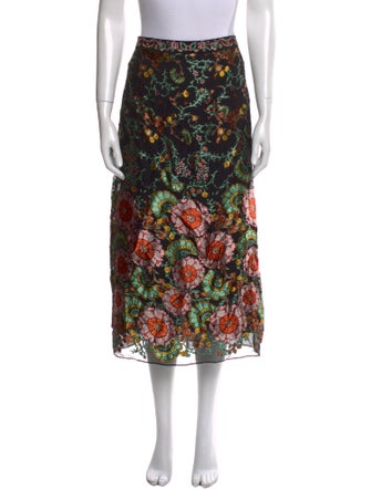 Alice + Olivia Floral Print Midi Length Skirt