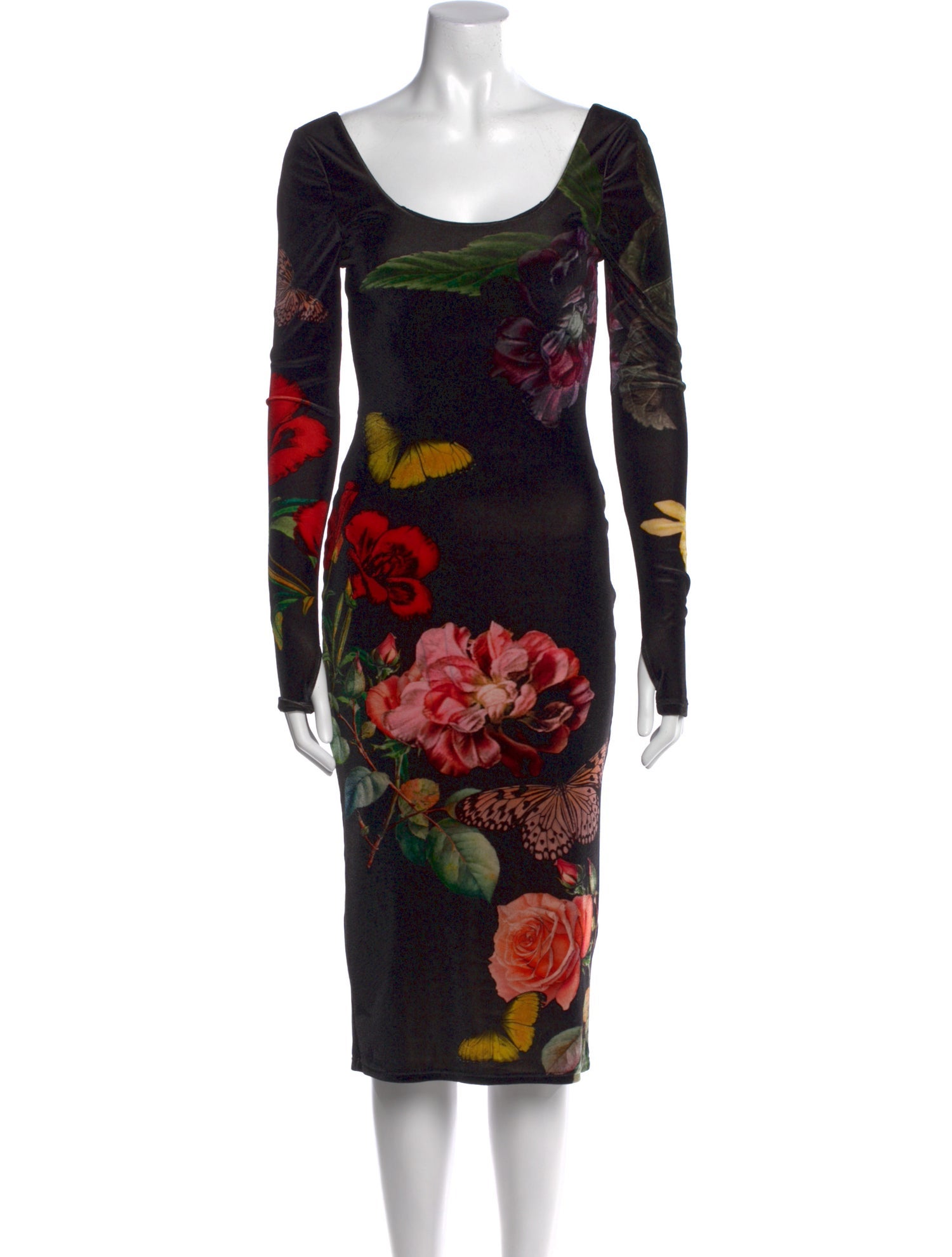 Alice + Olivia Floral Print Midi Length Dress
