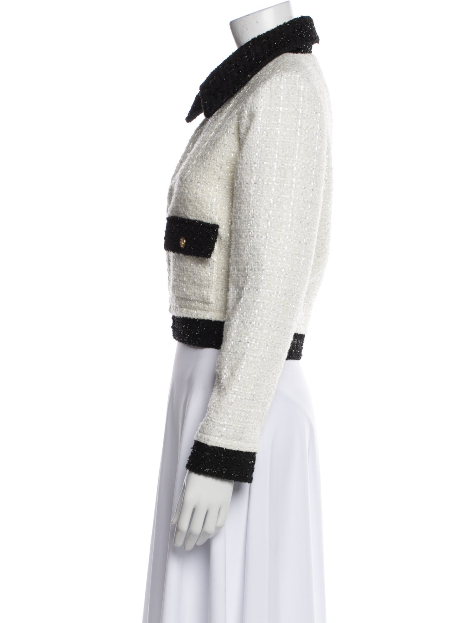 Alice + Olivia Tweed Pattern Denim Jacket