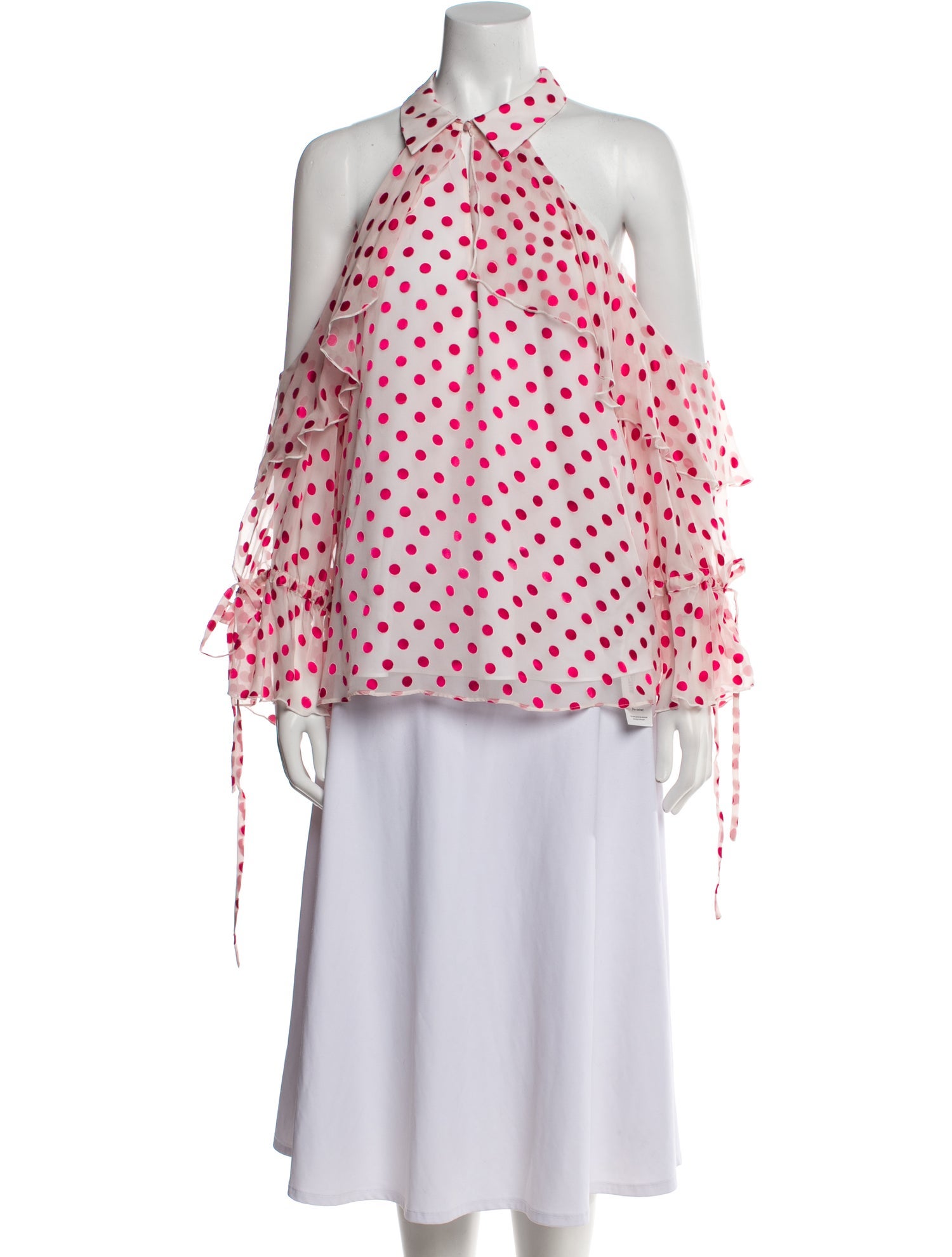 Alice + Olivia Polka Dot Print Off-The-Shoulder Blouse