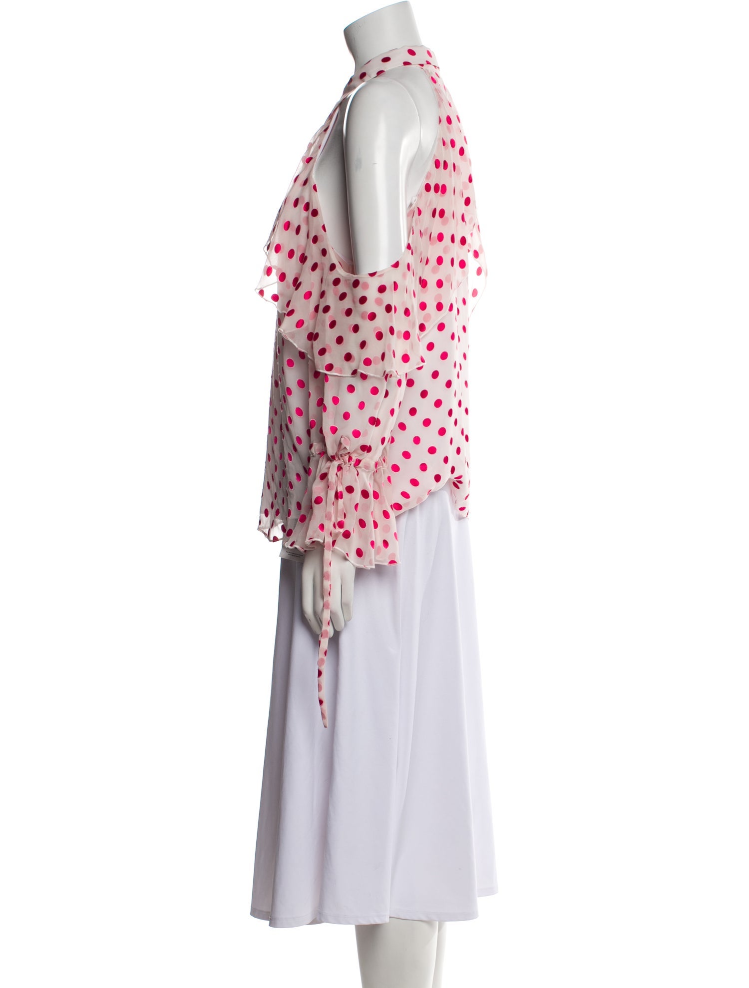 Alice + Olivia Polka Dot Print Off-The-Shoulder Blouse