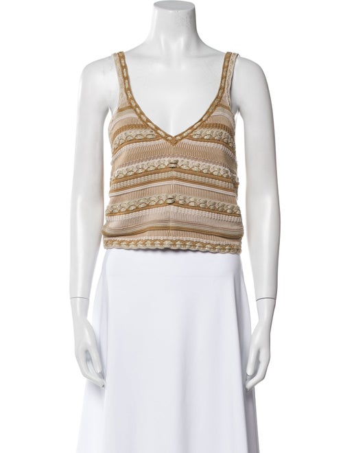 Alice + Olivia Striped V-Neck Crop Top