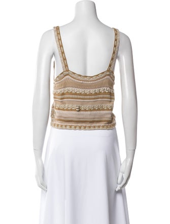 Alice + Olivia Striped V-Neck Crop Top