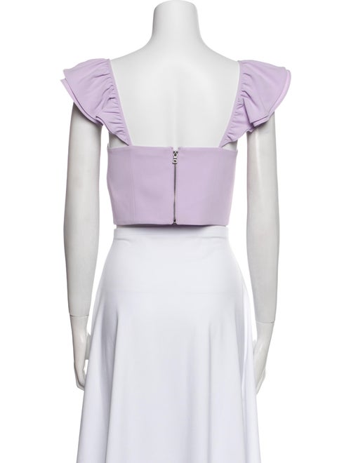 Alice + Olivia Square Neckline Short Sleeve Crop Top