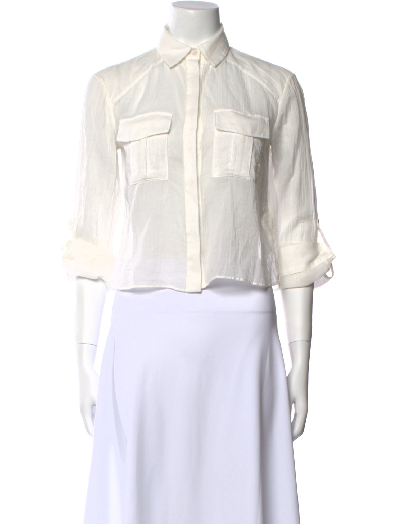 Alice + Olivia Three-Quarter Sleeve Crop Top