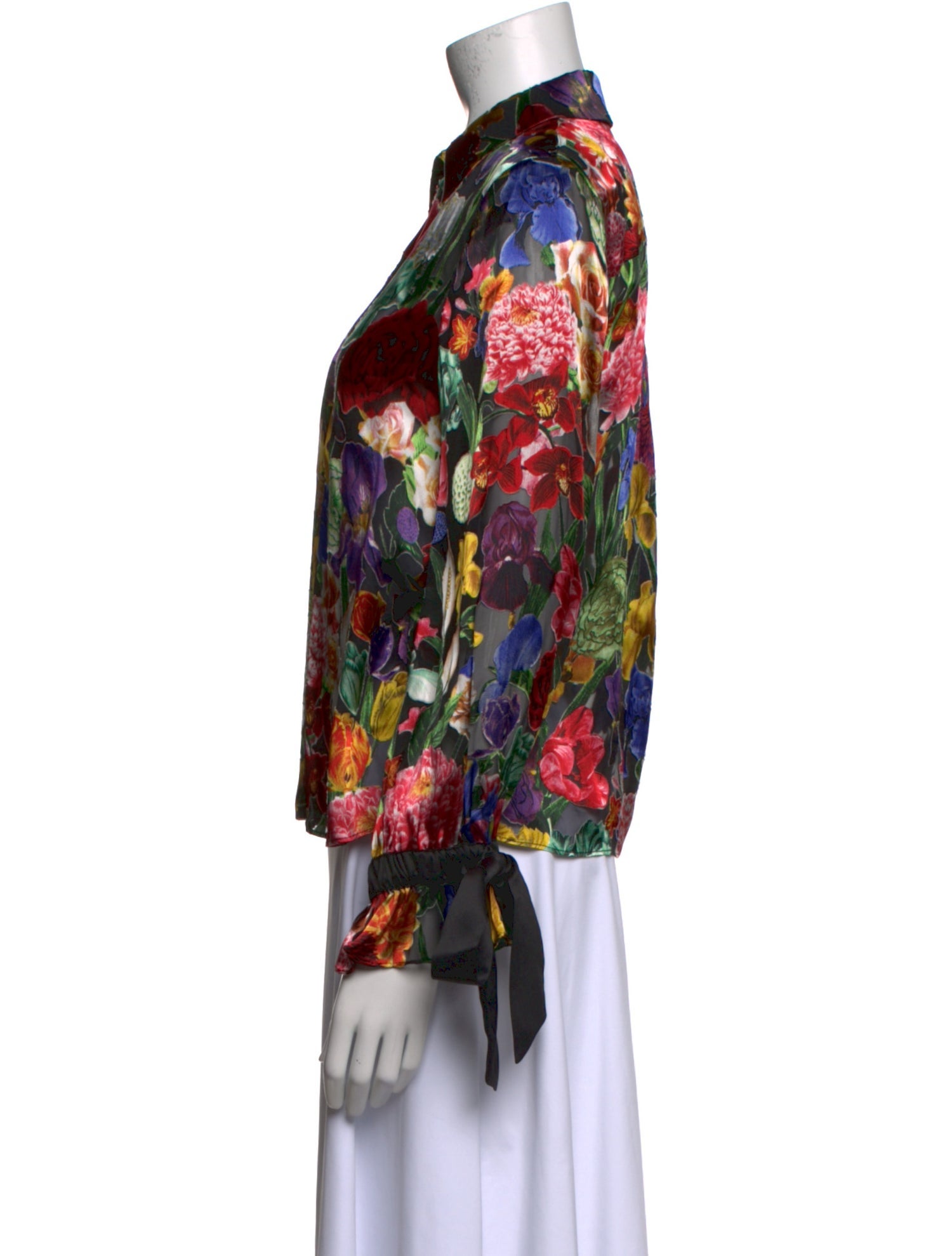 Alice + Olivia Floral Print V-Neck Blouse