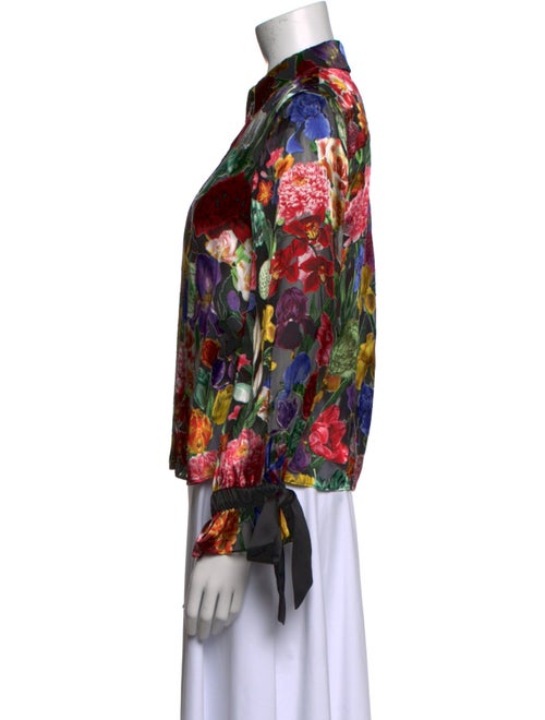 Alice + Olivia Floral Print V-Neck Blouse