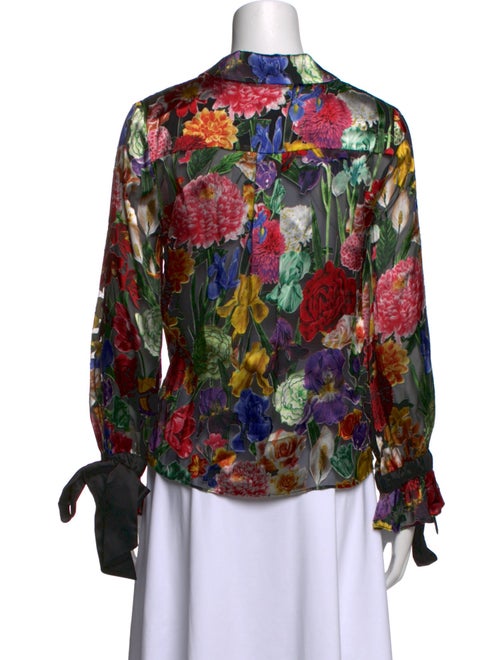 Alice + Olivia Floral Print V-Neck Blouse