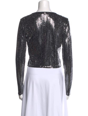 Alice + Olivia Crew Neck Long Sleeve Crop Top