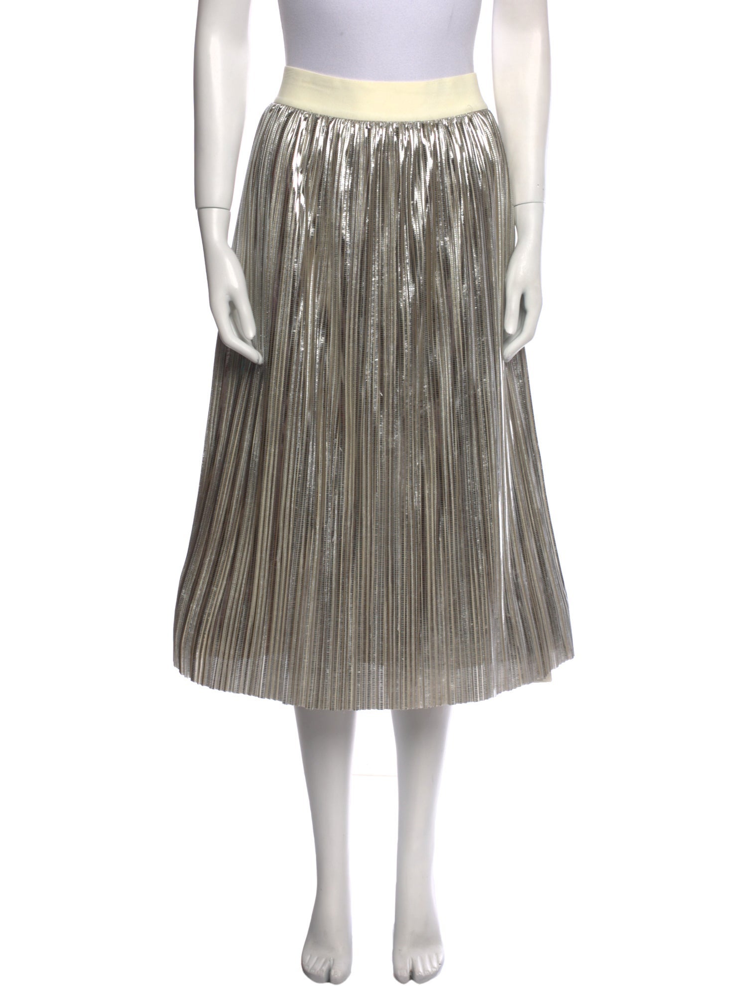 Alice + Olivia Pleated Accents Midi Length Skirt