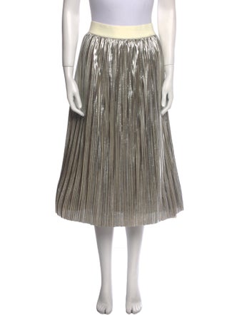 Alice + Olivia Pleated Accents Midi Length Skirt