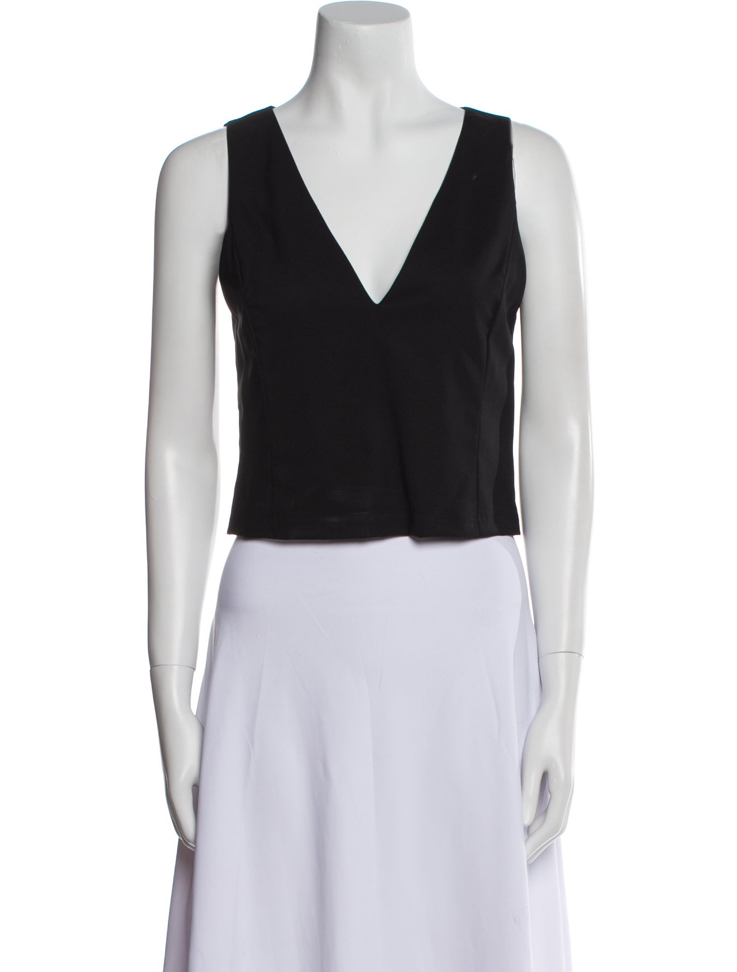 Alice + Olivia Virgin Wool V-Neck Crop Top