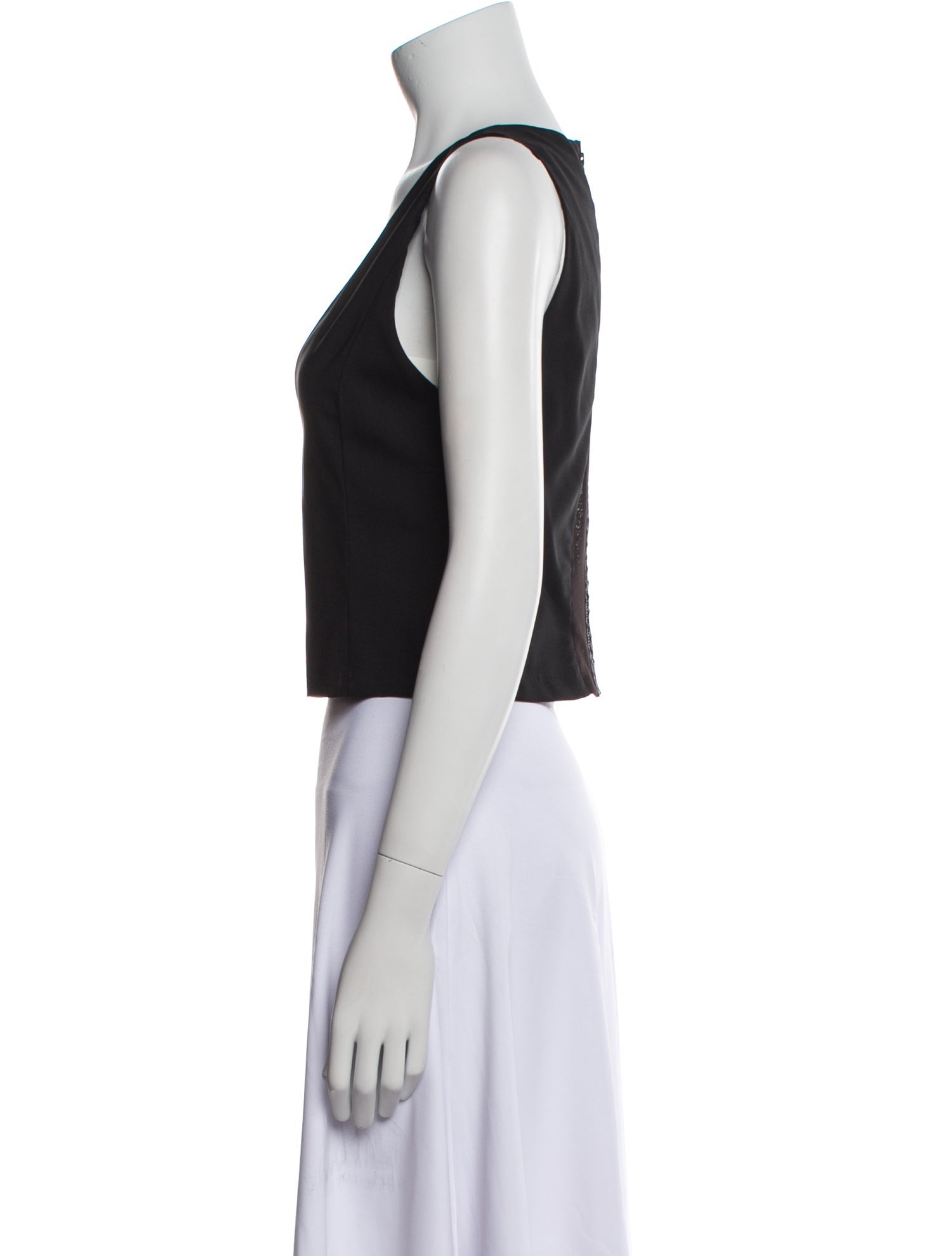 Alice + Olivia Virgin Wool V-Neck Crop Top