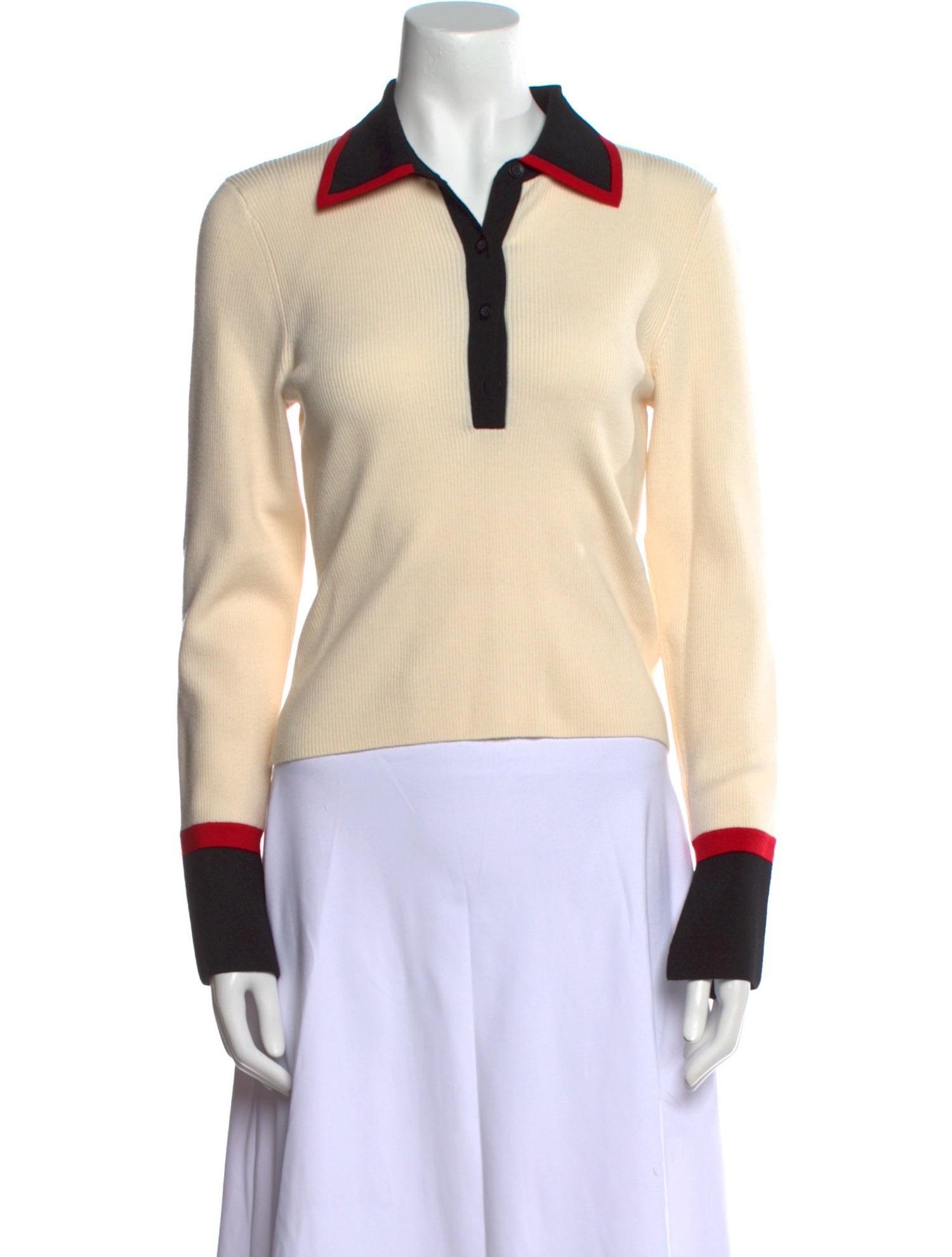 Alice + Olivia Wool Colorblock Pattern Polo