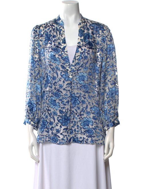 Alice + Olivia Printed V-Neck Blouse