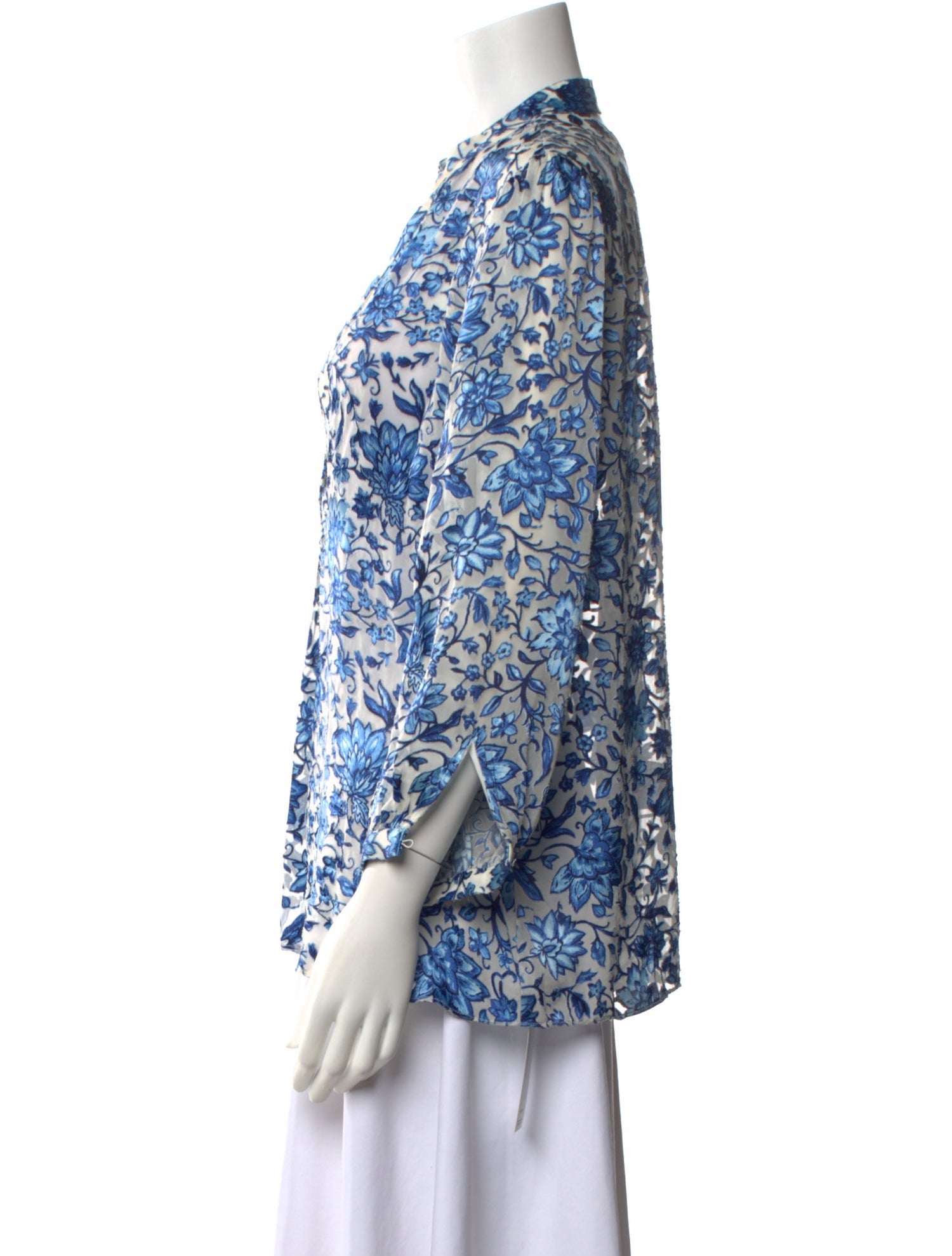 Alice + Olivia Printed V-Neck Blouse