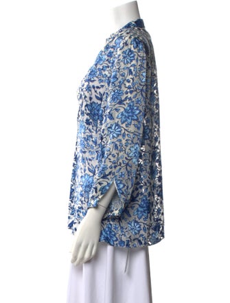 Alice + Olivia Printed V-Neck Blouse