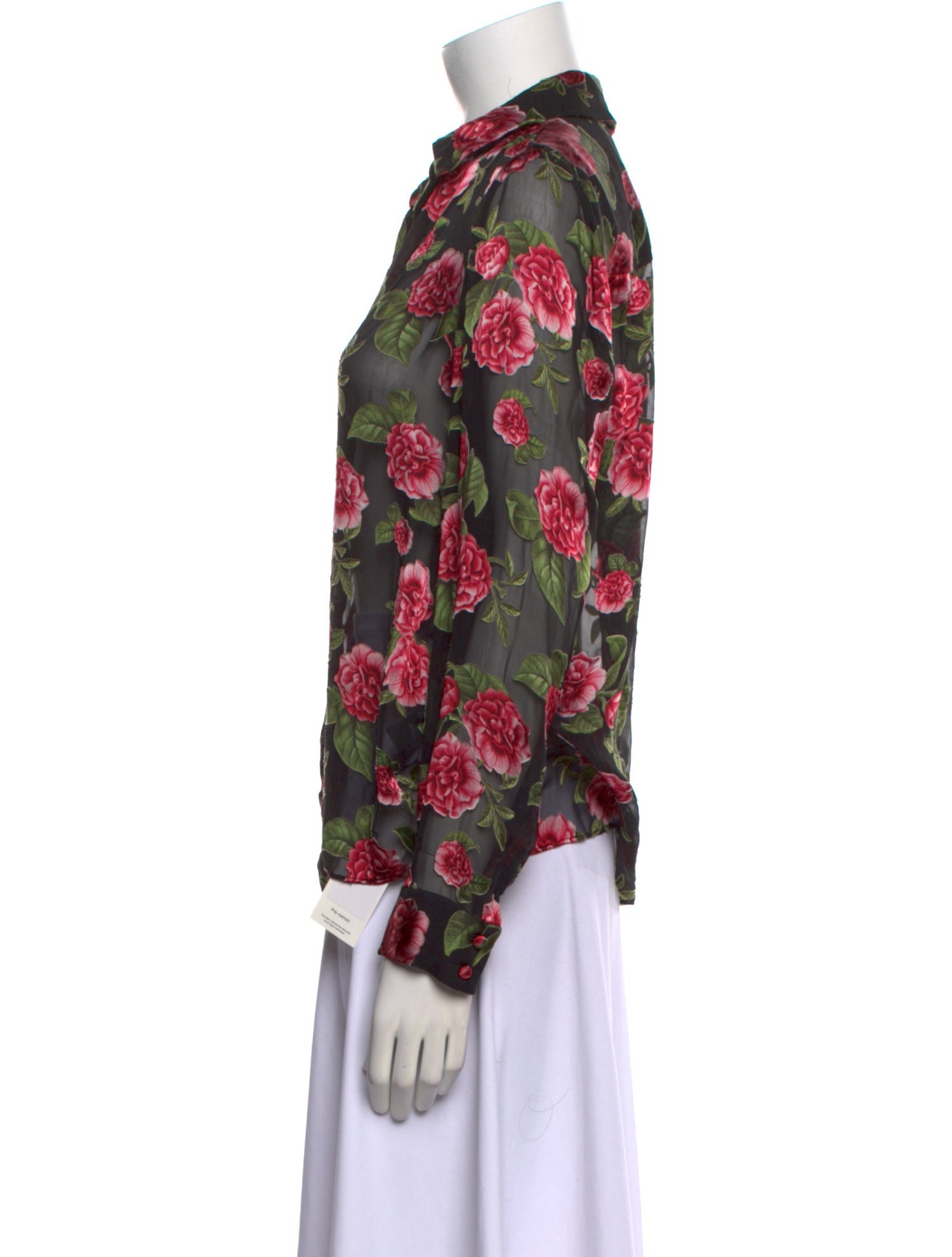 Alice + Olivia Floral Print Long Sleeve Blouse