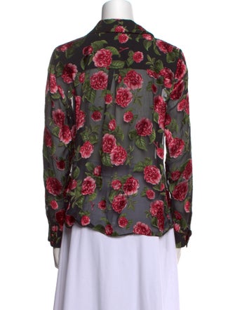 Alice + Olivia Floral Print Long Sleeve Blouse
