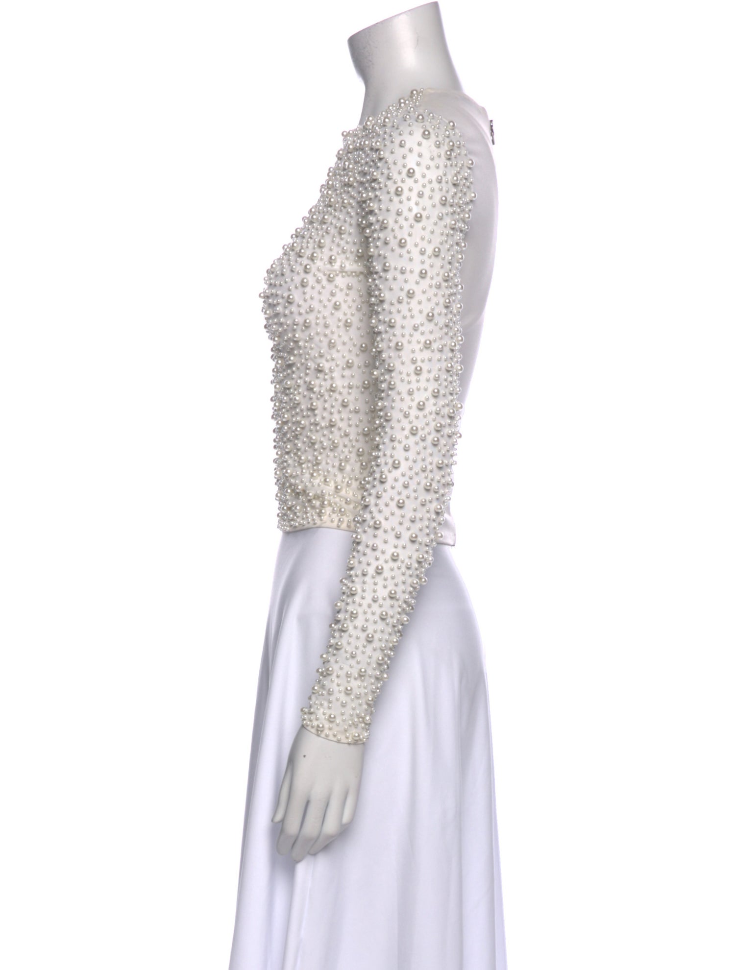 Alice + Olivia Crew Neck Long Sleeve Crop Top