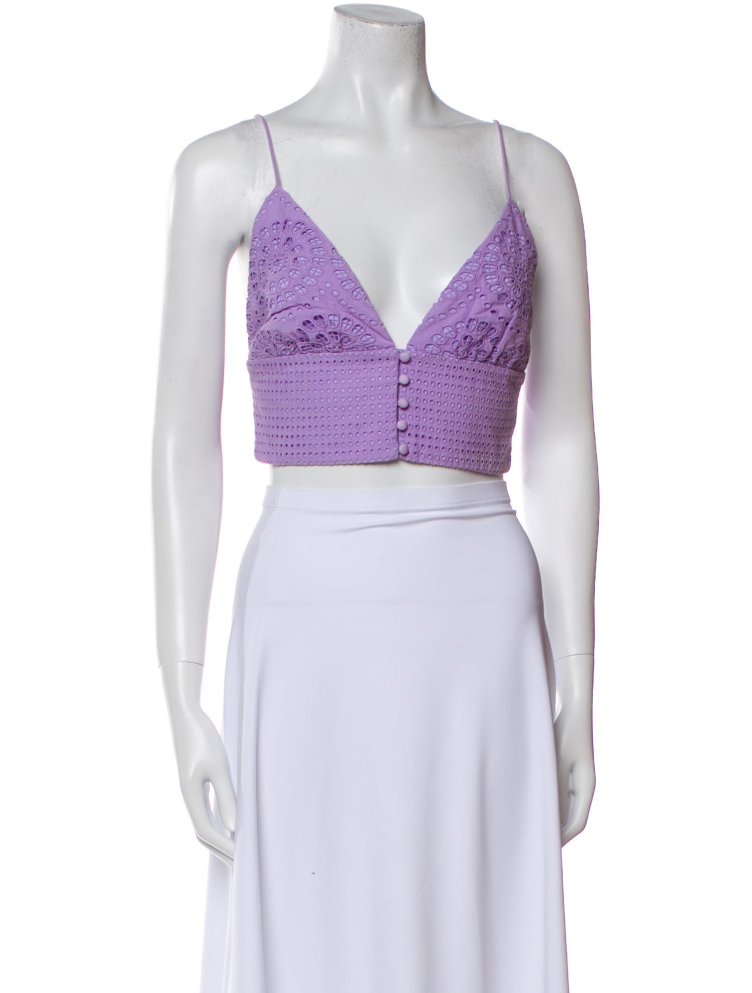 Alice + Olivia V-Neck Sleeveless Crop Top