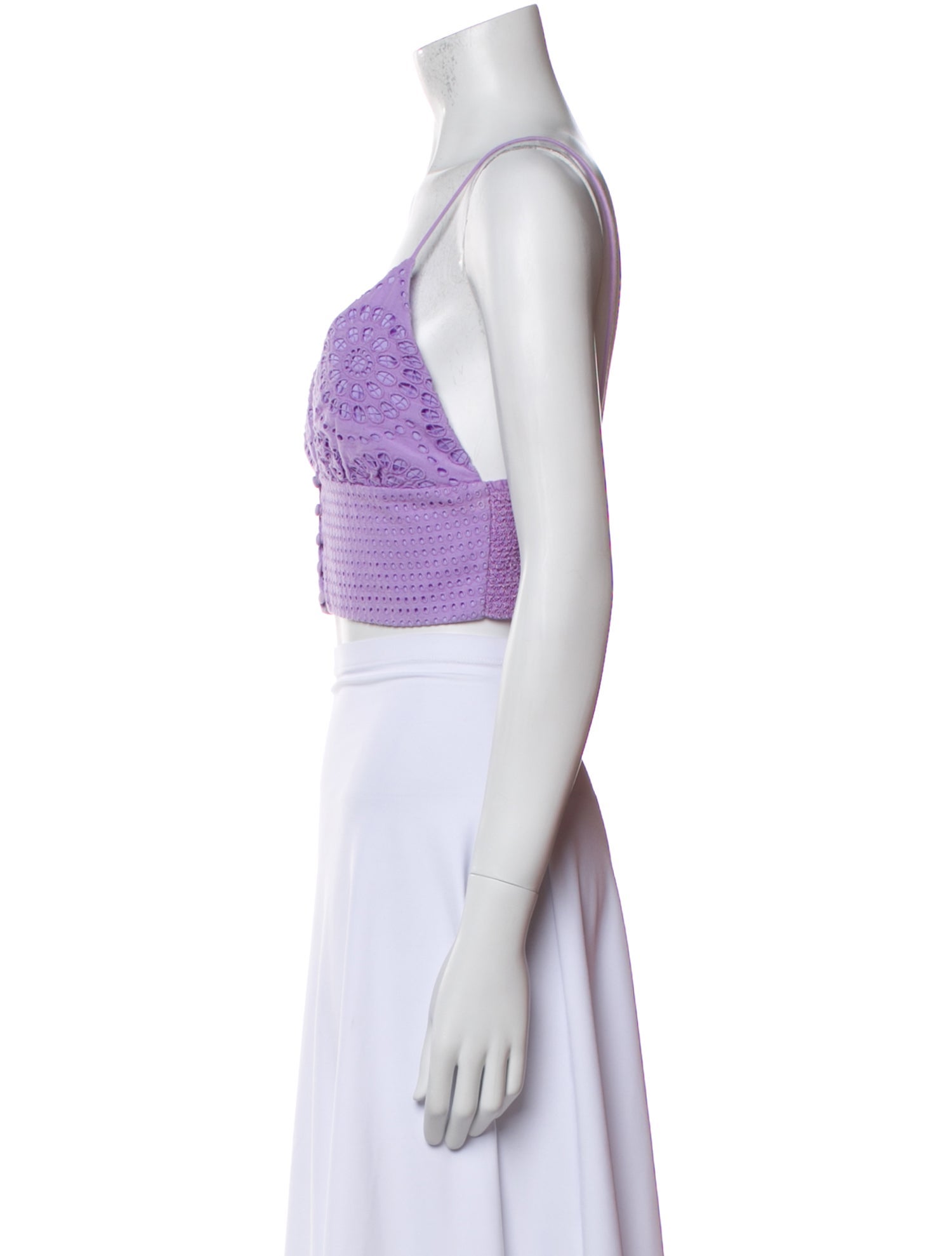 Alice + Olivia V-Neck Sleeveless Crop Top