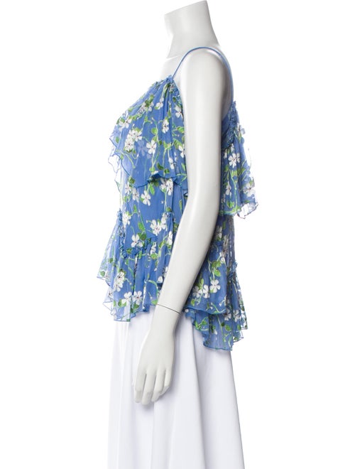 Alice + Olivia Floral Print Square Neckline Crop Top