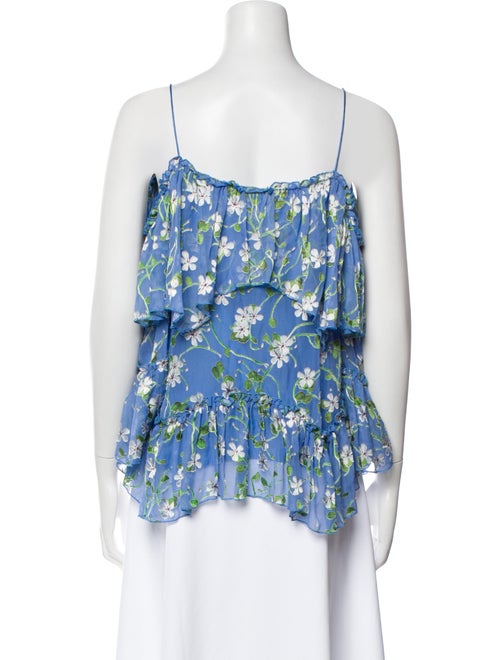 Alice + Olivia Floral Print Square Neckline Crop Top