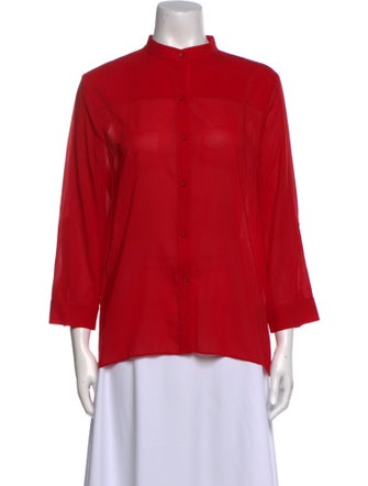 Alice + Olivia Silk Mock Neck Blouse