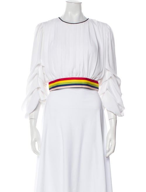 Alice + Olivia Crew Neck Three-Quarter Sleeve Crop Top