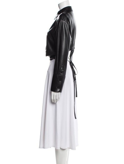 Alice + Olivia Faux Leather Mock Neck Crop Top