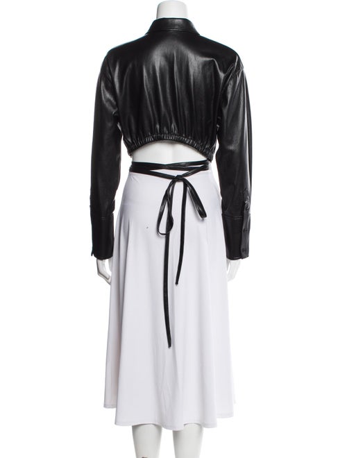 Alice + Olivia Faux Leather Mock Neck Crop Top