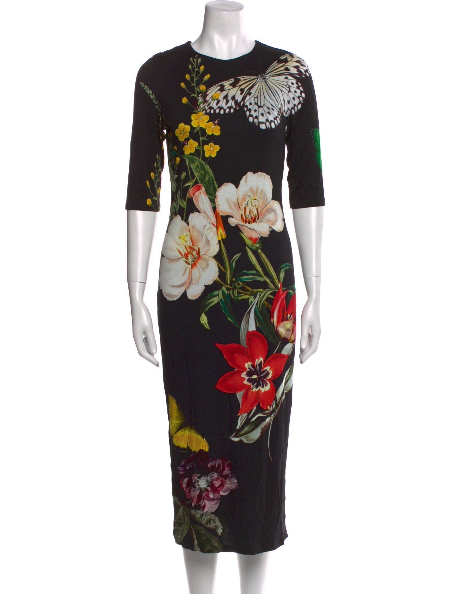 Alice + Olivia Floral Print Midi Length Dress w/ Tags