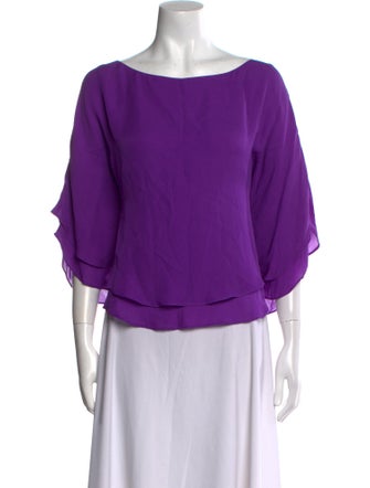 Alice + Olivia Silk Scoop Neck Blouse