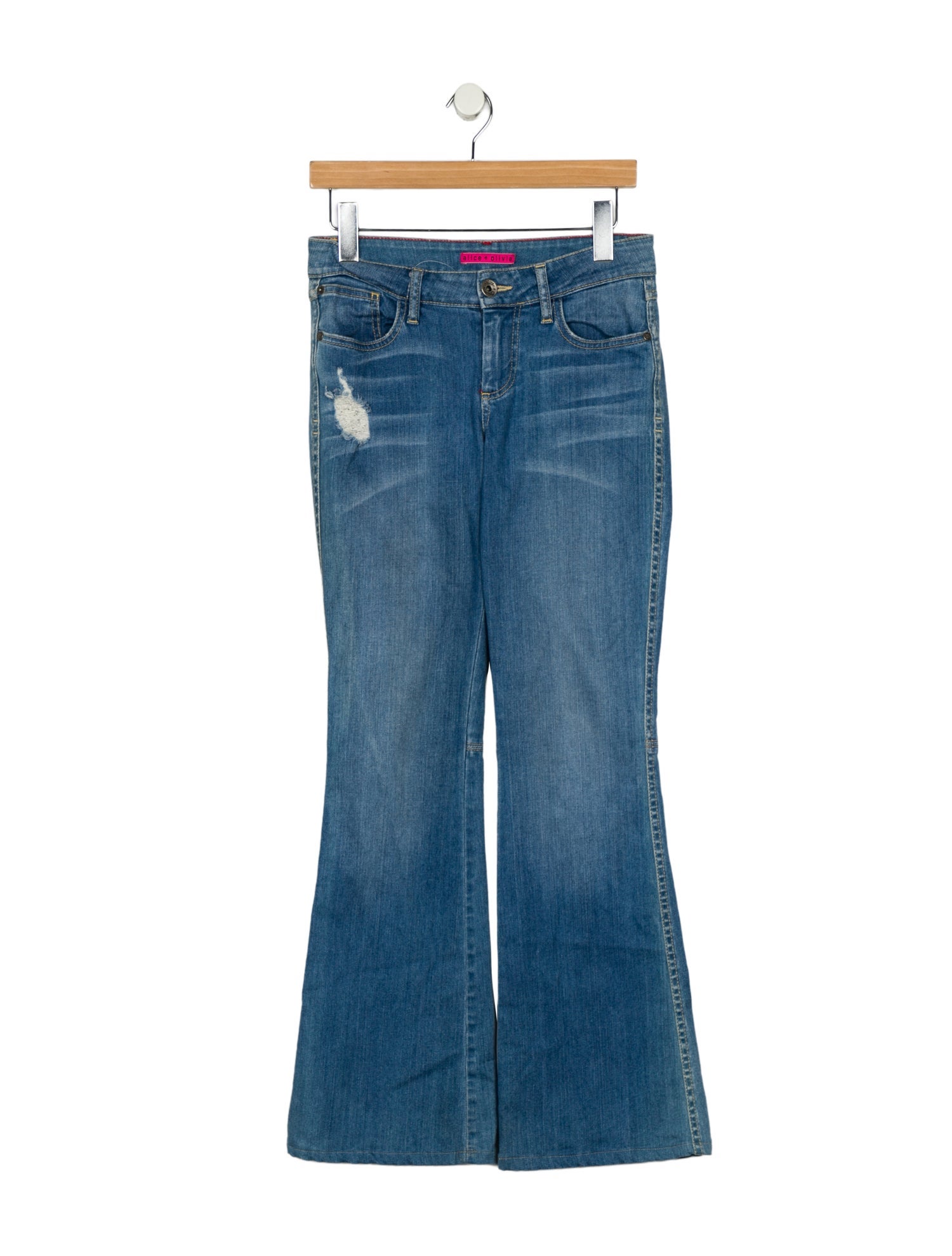 Alice + Olivia Mid-Rise Wide Leg Jeans